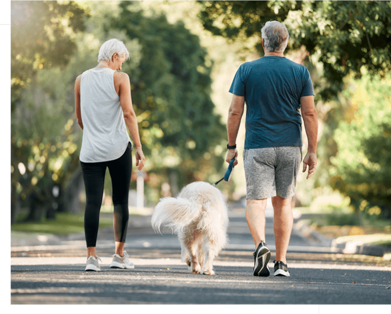 Couple walking after vein treatment in Los Angeles, California