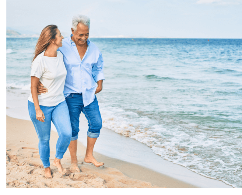 Patients walking on the beach after seeing a Vascular Ulcer Specialist