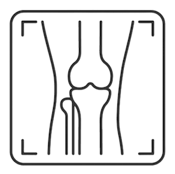 Knee osteoarthritis diagnosis imaging icon